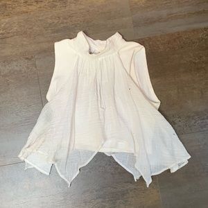 Sterling Silver crop top with gauzy kerchief accents